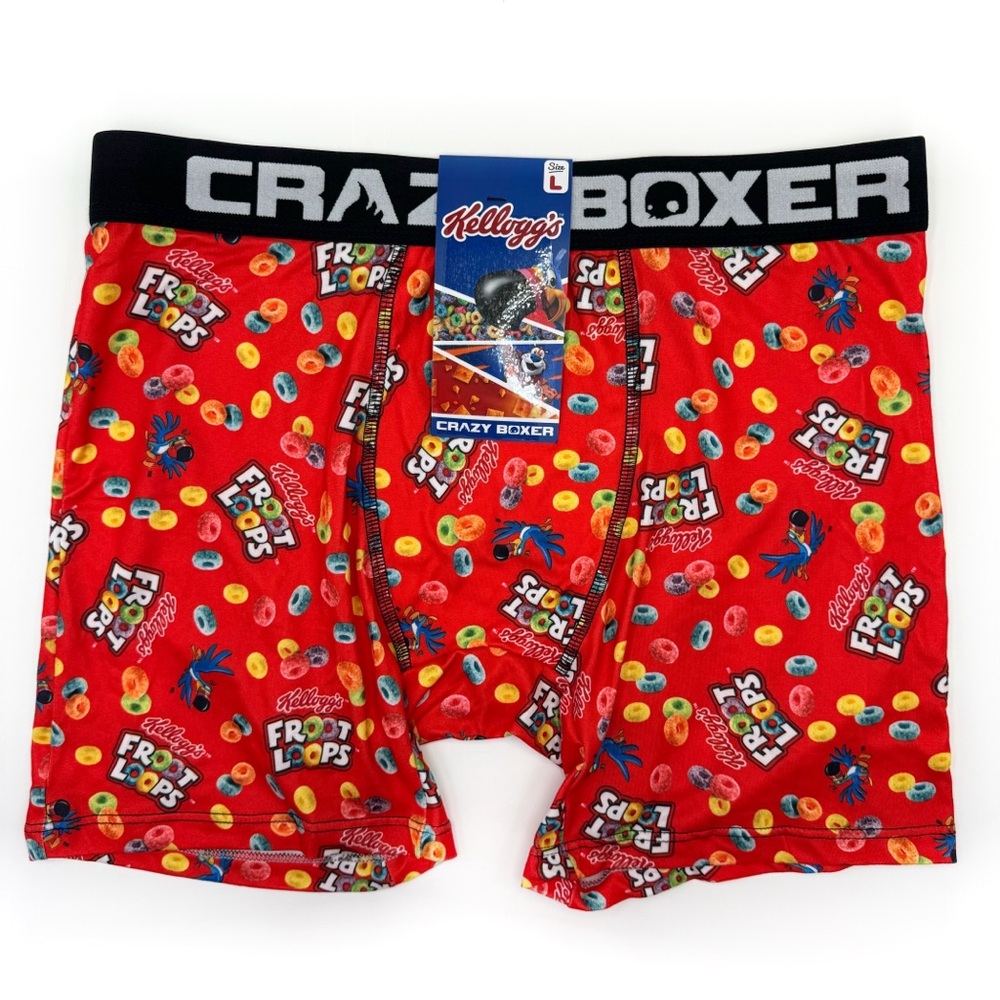 Froot Loops Fruit Crazy Boxer Briefs Mens Large Underwear Mens Red Colorful Gift